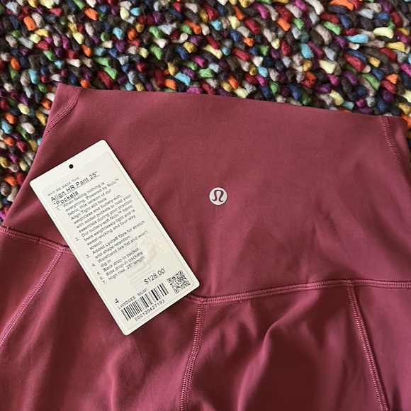 Lululemon Align HR 25” pants with pockets size 4 Mulled Wine - Picture 3 of 9